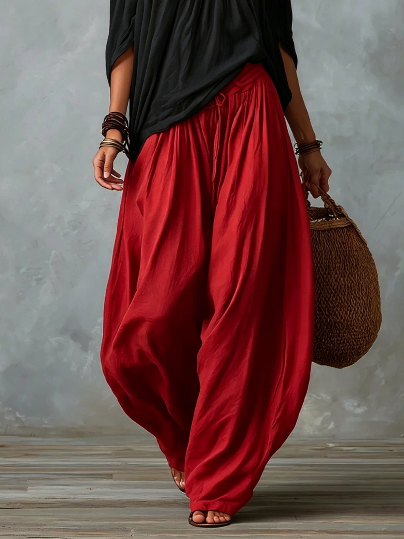 Luciana | Conjunto Completo con Top Corto de Hombros Descubiertos y Pantalones Linterna