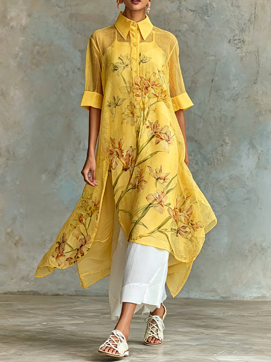 Brunella | Conjunto Completo de Dos Piezas con Vestido Midi Floral