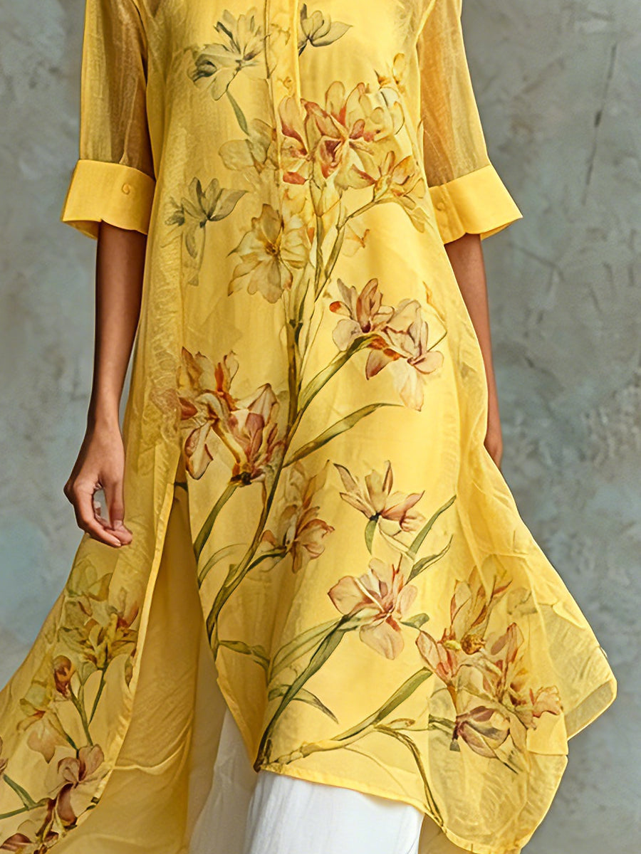 Brunella | Conjunto Completo de Dos Piezas con Vestido Midi Floral