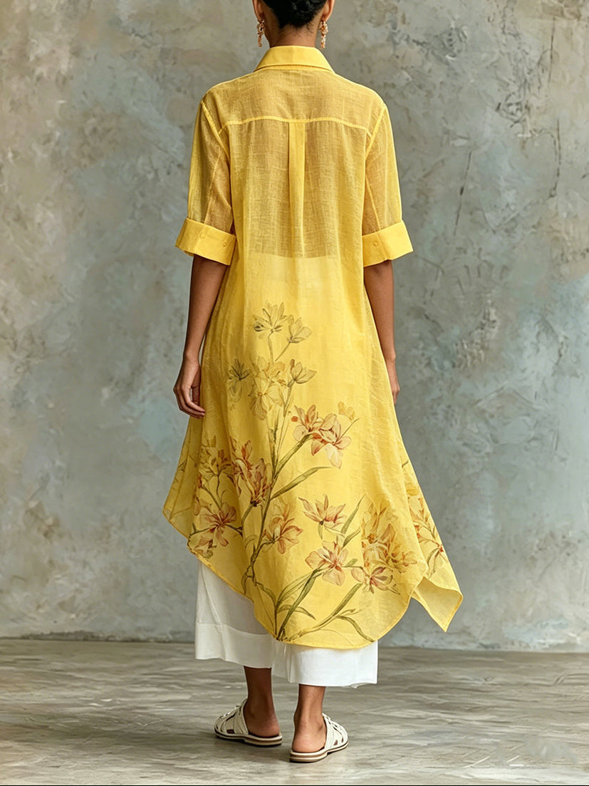 Brunella | Conjunto Completo de Dos Piezas con Vestido Midi Floral