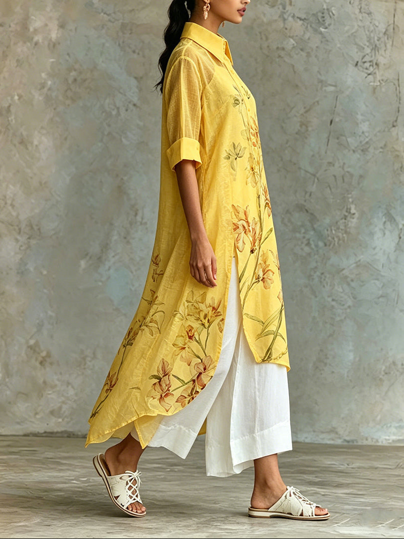 Brunella | Conjunto Completo de Dos Piezas con Vestido Midi Floral