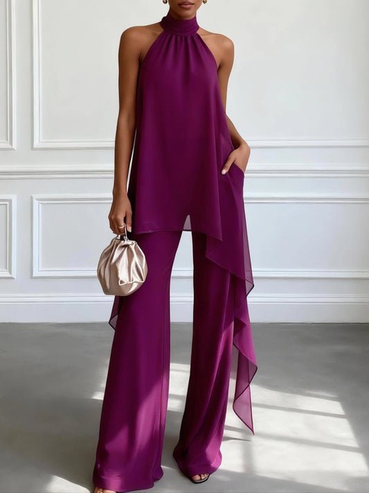 Cristiana | Conjunto Completo con Top Halter y Pantalones