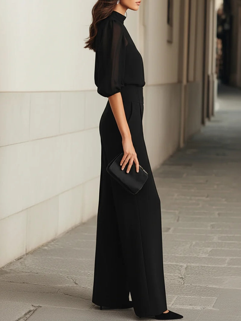 Monica | Conjunto Completo de Tres Piezas en Chiffon Transparente